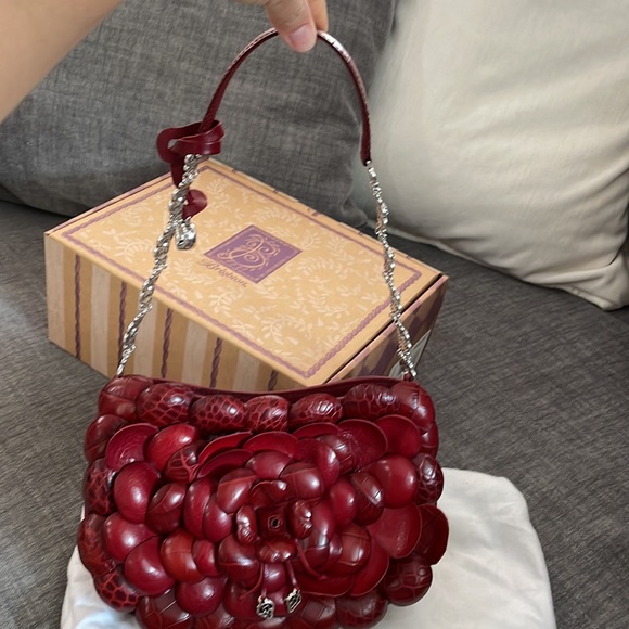 NEW gorgeous vintage Brighton Roselie Red Handbag - Picture 6 of 8